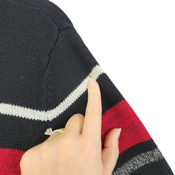 Liz Claiborne Womens Vintage Knit Turtleneck Sweater Size Medium Red Black Plaid - Picture 3 of 11